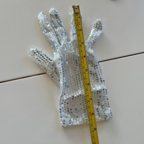 5 SKELETEEN MICHAEL JACKSON RIGHT HAND SEQUINS GLOVE LOT OF 5 NEW WHITE SILVER - Picture 7 of 7
